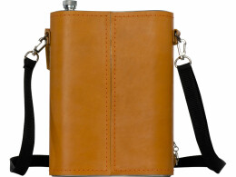 Разное Набор «Подарочный»: фляга 511/2 (рыжая кожа), 2л+2 стаканчика+2 вилки