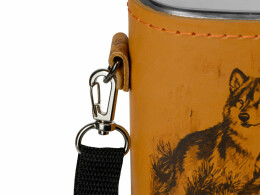 Разное Набор «Подарочный»: фляга 511/2 (рыжая кожа), 2л+2 стаканчика+2 вилки