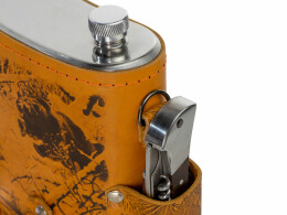 Разное Набор «Подарочный»: фляга 510/2(рыжая кожа), 1,5 л+ 2 стаканчика+нож