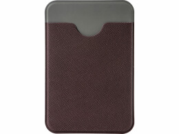 Разное Чехол-картхолдер Favor на клеевой основе на телефон для пластиковых карт и и карт доступа, коричневый