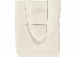 Разное Сумка на молнии Zipper из хлопка 280 г c карманом на молнии спереди, натуральный