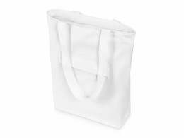 Разное Сумка на молнии Zipper из хлопка 280 г c карманом на молнии спереди, белый