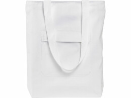 Разное Сумка на молнии Zipper из хлопка 280 г c карманом на молнии спереди, белый