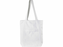 Разное Сумка на молнии Zipper из хлопка 280 г c карманом на молнии спереди, белый