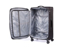 Torber Чемодан TORBER СЕЙД, чёрный, нейлон 600D, 48 х 26.5 х 78 см, 85 л