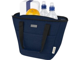 Разное Пищевая сумка-холодильник Joey из брезента, переработанного по стандарту GRS, объемом 6 л на 9 банок, темно-синий