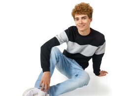 US Basic Свитшот блокинг «Edinburgh», черный/серый меланж, мужской