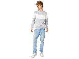 US Basic Свитшот блокинг «Edinburgh», серый меланж/белый, мужской