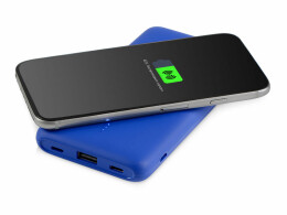 Evolt Внешний беспроводной аккумулятор с подсветкой лого «Reserve X» v.2, 8000 mAh, ярко-синий
