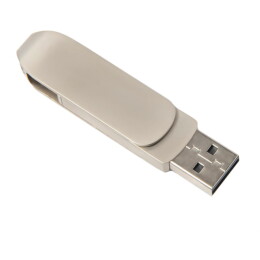 Happy gifts USB flash-карта CIRCLE OTG Type-C (32Гб), серебристая, 6,5х1,5х0,82 см, металл