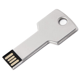 Happy gifts USB flash-карта KEY (8Гб), серебристая, 5,7х2,4х0,3 см, металл
