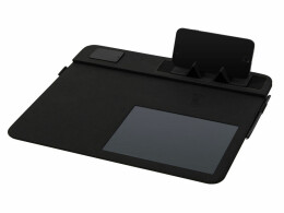 Q jet Многофункциональный коврик для мыши «Multi Pad» с беспроводной зарядкой и LCD экраном, 10 Вт, черный