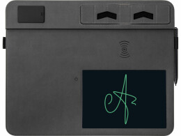 Q jet Многофункциональный коврик для мыши «Multi Pad» с беспроводной зарядкой и LCD экраном, 10 Вт, черный