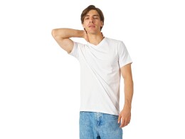 US Basic Футболка "Heavy Super Club" мужская с V-образным вырезом, белый