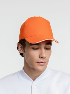 Molti Бейсболка Classic, оранжевая с белым кантом