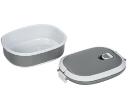Разное Ланч-бокс Hotty 750 мл для микроволновой печи, серый/белый