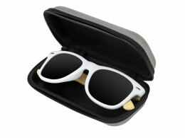 Разное Солнцезащитные очки Rockwood с бамбуковыми дужками в сером футляре, белый