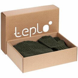 teplo Набор Nordkyn с шарфом, зеленый (оливковый)