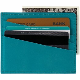 сделано в России Чехол для карточек Nubuk, бирюзовый