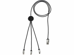 Evolt Кабель 3-в-1 с подсветкой логотипа "Ion", черный