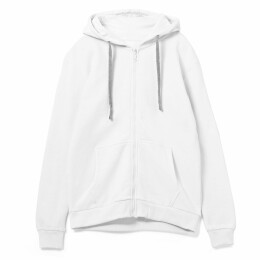 Molti Толстовка на молнии с капюшоном Siverga Heavy, белая (белоснежная)