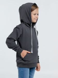 Molti Толстовка с капюшоном детская Kirenga Kids, темно-серая (графит)