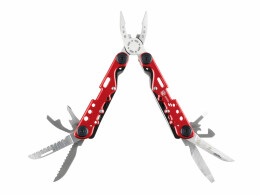 Stinger Мультитул Stinger, 105x40 мм, 13 функций, сталь, красно-серебристый, в комплекте нейлоновый чехол
