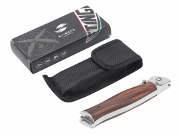 Stinger Нож складной Stinger, 106 мм, (серебристый), материал рукояти: сталь/дерево (серебристо-коричневый)