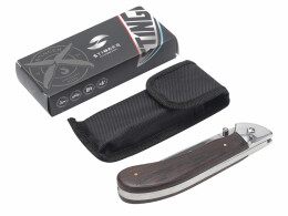 Stinger Нож складной Stinger, 105 мм, (серебристый), материал рукояти: сталь/дерево (серебристо-коричневый)