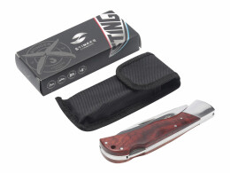 Stinger Нож складной Stinger, 104 мм, (серебристый), материал рукояти: сталь/дерево (серебристо-коричневый)