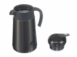 Stinger Термокофейник Stinger, 1,6 л, нержавеющая сталь, чёрный, 18 x 13,6 x 25,9 см