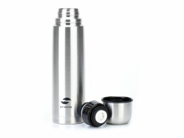 Stinger Термос Stinger с чехлом, 1 л, узкий, сталь/кожзаменитель, с чехлом, серебристый, 8,6 х 8,6 х 31,4 см