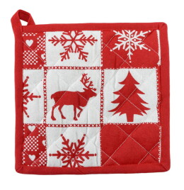 Happy gifts Подарочный набор для кухни "Новогодний",хлопок 100%, фартук и прихватки