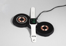 mid-oceangift Настольная беспроводная (15W) зарядная станция "Cheb" для смартфона, часов и наушников с MagSafe c прозрачным корпусом