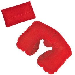 Happy gifts Подушка надувная дорожная в футляре; красный; 43,5х27,5 см; твил; шелкография