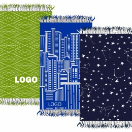 сделано в России Плед с бахромой на заказ Tricksy Net, 2 цвета, S, акрил