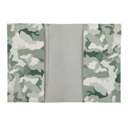 Rusgifts Обложка для паспорта,"Military",серый камуфляж, кожа натуральная 100%
