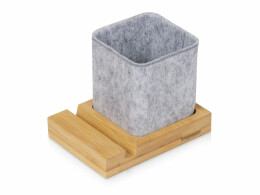 Разное Подставка для ручек и телефона из бамбука "Takeshi", серый