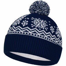 teplo Шапка Elnik, синяя с молочно-белым