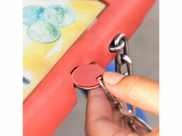 Разное Брелок с монетой для тележки супермаркета, красный
