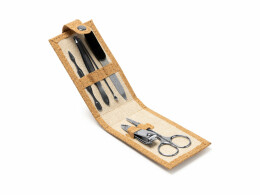 Разное Маникюрный набор PODOX в чехле из пробки, серебристый/бежевый