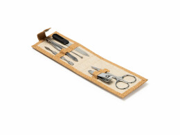 Разное Маникюрный набор PODOX в чехле из пробки, серебристый/бежевый