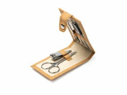 Разное Маникюрный набор PODOX в чехле из пробки, серебристый/бежевый