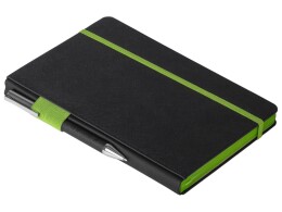 Lettertone Бизнес блокнот "Bossy" с цветным срезом, твердая обложка, 128 листов, черный и зеленое яблоко