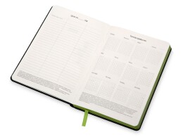 Lettertone Бизнес блокнот "Bossy" с цветным срезом, твердая обложка, 128 листов, черный и зеленое яблоко