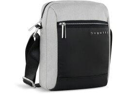bugatti Сумка наплечная мужская BUGATTI Sera, светло-серая, полиэстер, 17х5,5х21 см, 1,5 л