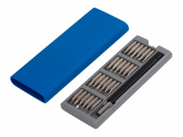 Разное Отвертка с набором из 24 насадок "Bits", темно-синий