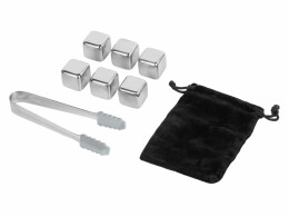 Master of Wine Набор для виски со стальными охлаждающими камнями, щипцами, мешочком в коробке, кашированной картоном.