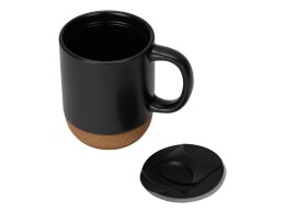 Разное Кружка Denpasar с пробковым дном и крышкой, цветная с двух сторон, черный