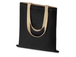 Разное Сумка для шопинга Twin двухцветная из хлопка, 180 г/м2, черный/натуальный